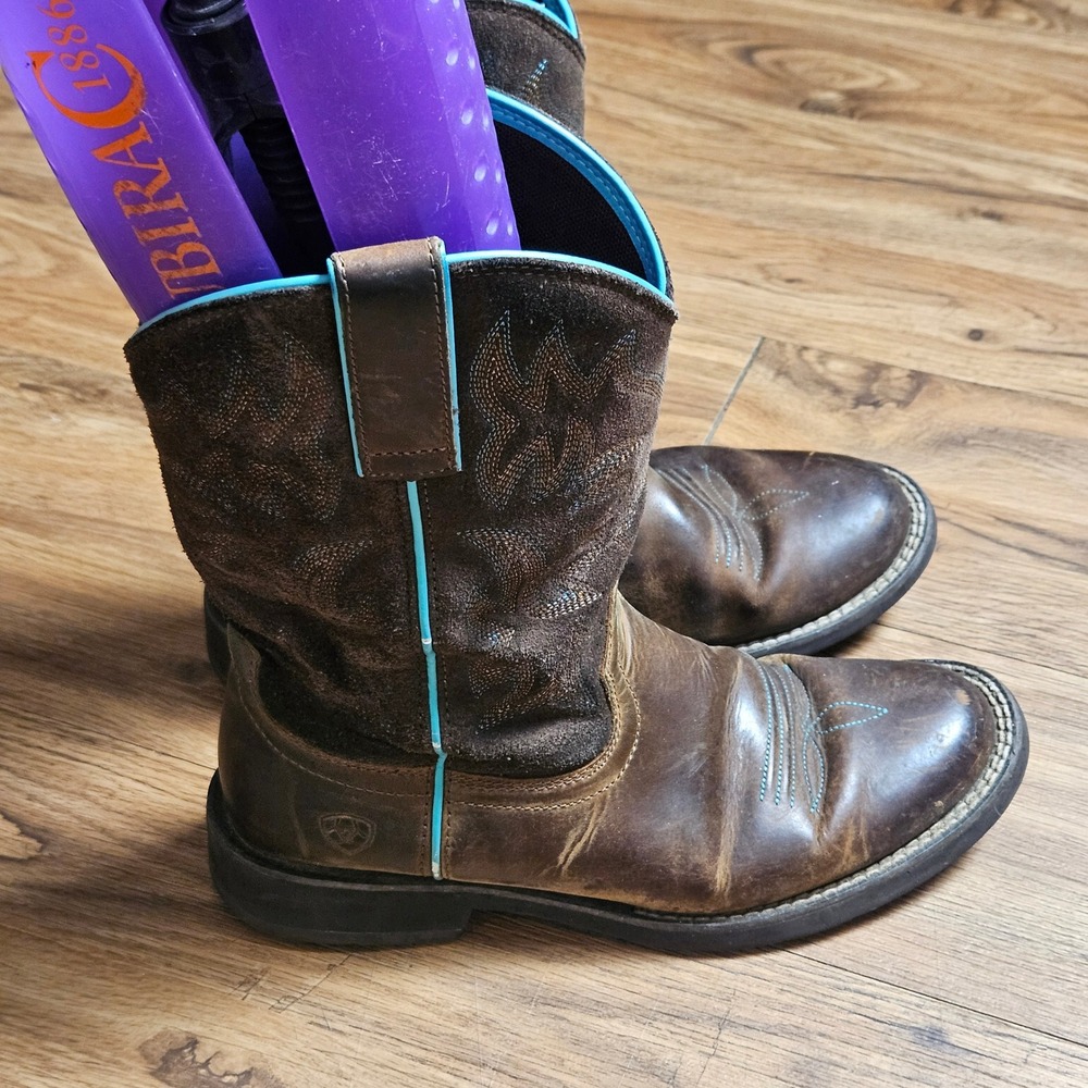 Ariat‎ Delilah Round Toe Western Boots Womens 7B Leather Western Boho 10021457